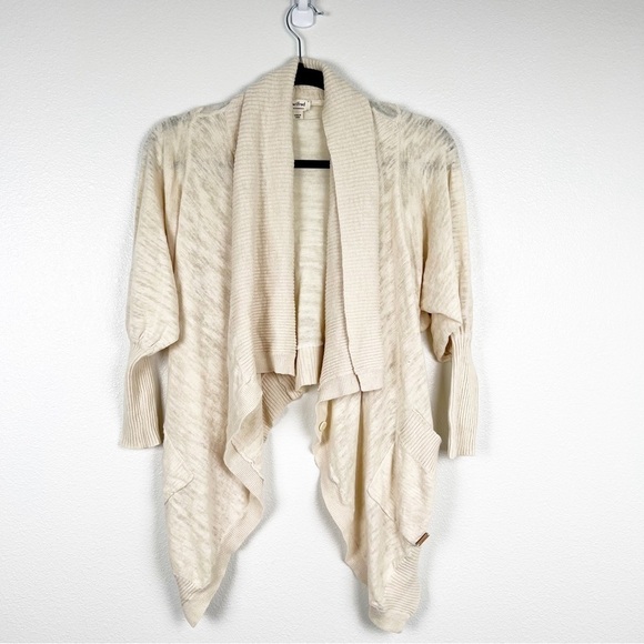 aritzia Wilfred Open Linen Blend Knit Cardigan Cream Sz XXS - Picture 1 of 8